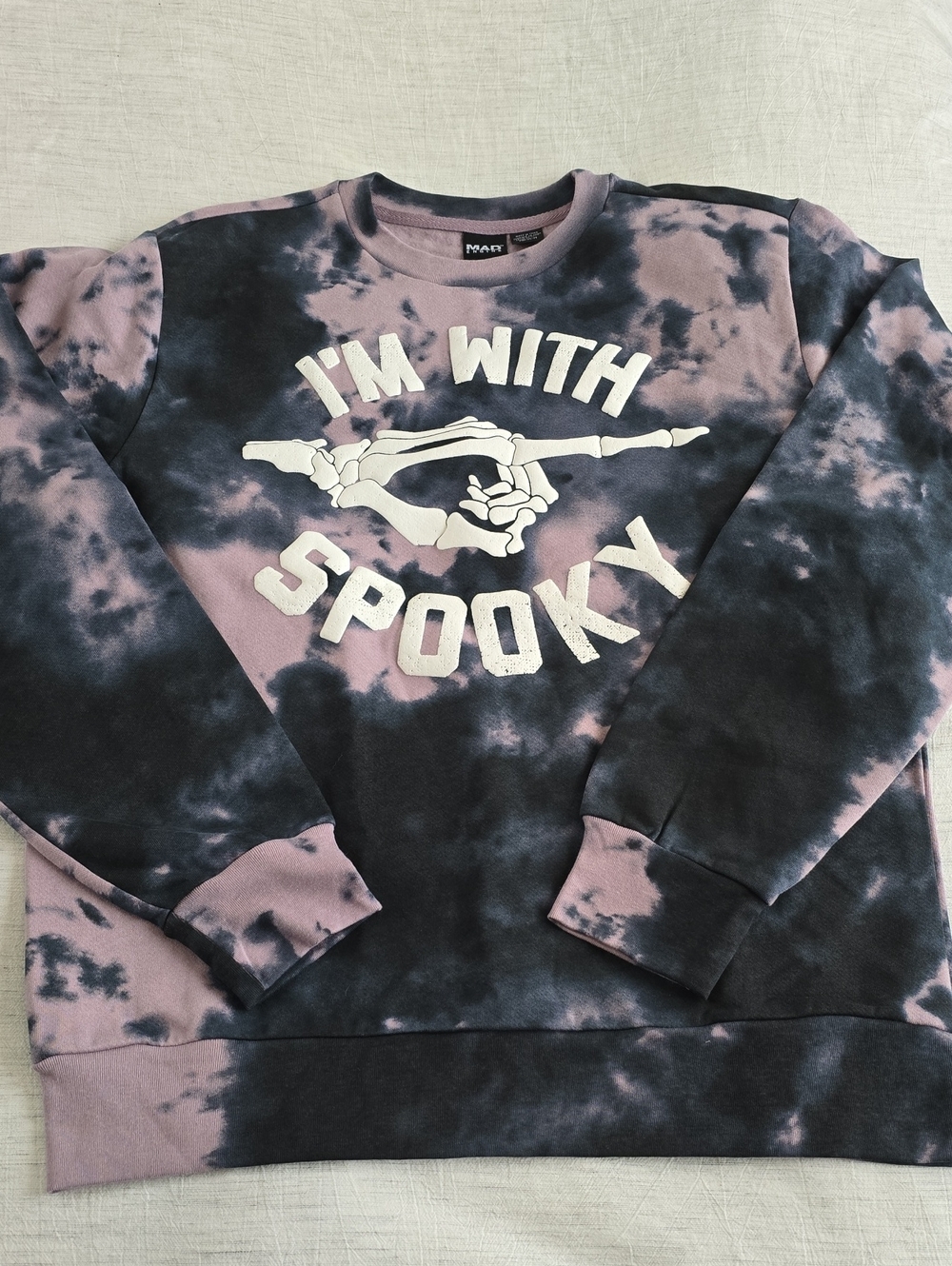 MAD Engine Tie-Dye 'I'm With Spooky' Crewneck Sweatshirt -  Size:Medium